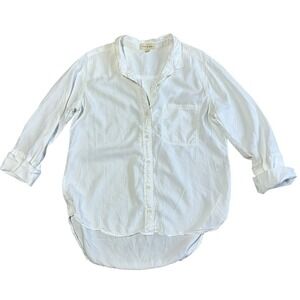 Cloth & Stone Women's White Button-Up Shirt Long Sleeve Size L Casual